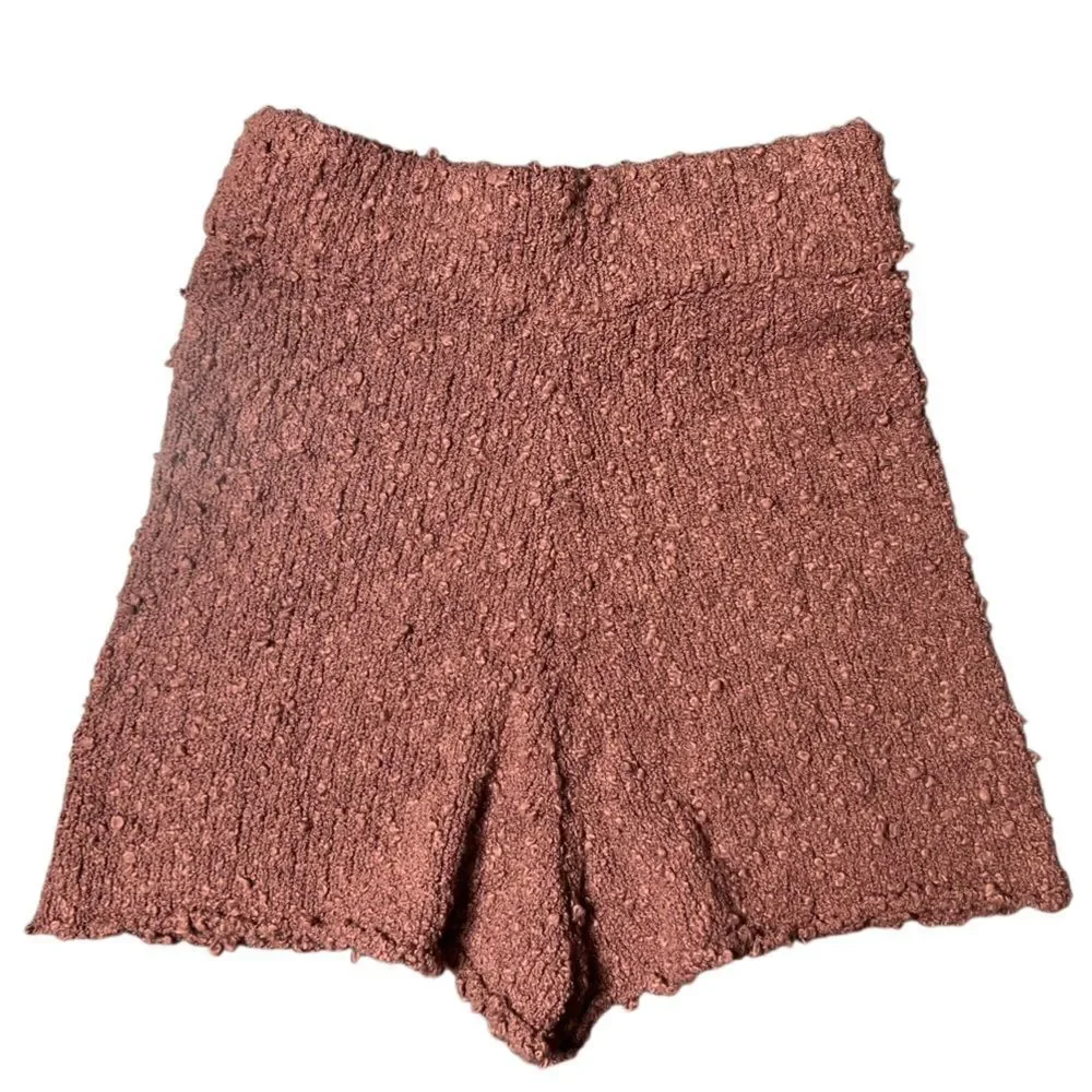 Zulu & Zephyr Plum Boucle Knit Short Size 0-2 (NWT)
